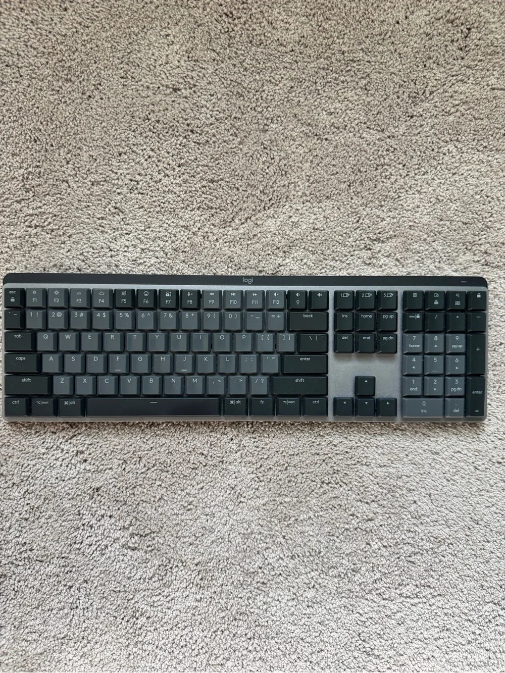 Logitech MX Mechanical Full-Size Wireless Keyboard in Black and Gray